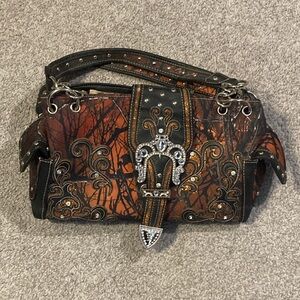 Embellished Black and Brown Women's Bag. Concealed Carry!